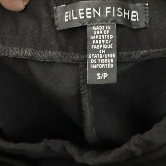 Eileen Fisher Stretch Crepe Black Tie Front Crop Pants Wide leg Small - Picture 8 of 10